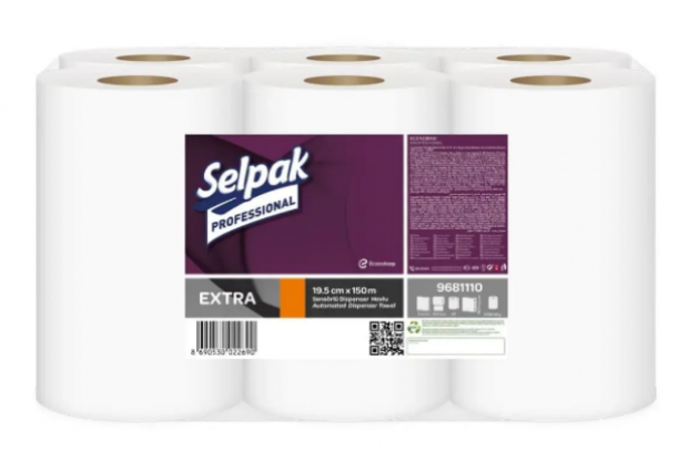 Selpak Pro Extra Рушник паперовий д/авт. діспенсерів 2-х шар 21 см, 135м, 6 рул/уп